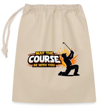 Kurskraft: May the Course Be With You - Verschließbarer Geschenkbeutel aus Baumwolle (25x30cm) - Natur - Vorne