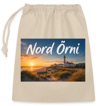 Nord Örni Norderney  - Verschließbarer Geschenkbeutel aus Baumwolle (25x30cm) - Natur - Vorne
