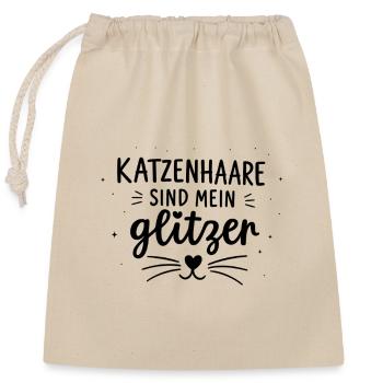 Katzenmotiv - Verschließbarer Geschenkbeutel aus Baumwolle (25x30cm) - Natur - Vorne