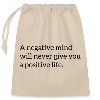 Motivational saying English - Closable cotton gift bag (25x30cm) - nature - Front