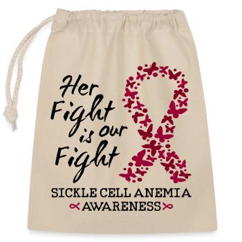 Sickle Cell Anemia Awareness for her and him - Closable cotton gift bag (25x30cm) - nature - Front