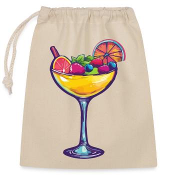 Cocktail 6 - Sac cadeau en coton avec cordon (25 x 30 cm) - nature - Devant