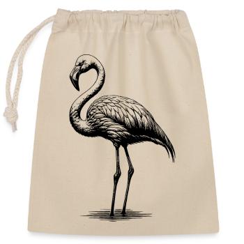 Cuddly Flamingo - Closable cotton gift bag (25x30cm) - nature - Front