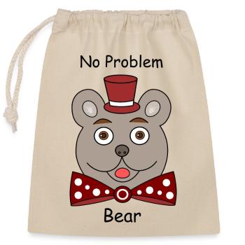 No Problem Bear - Closable cotton gift bag (25x30cm) - nature - Front