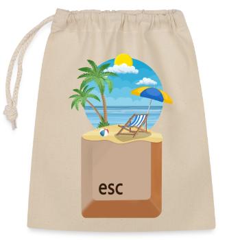Vacances du bureau - Sac cadeau en coton avec cordon (25 x 30 cm) - nature - Devant