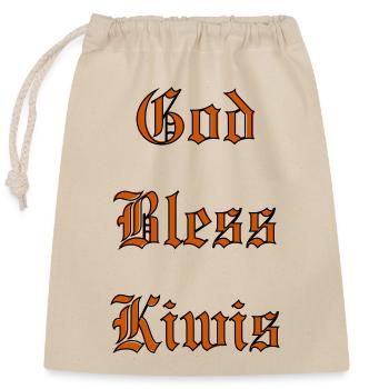 GodBlessKiwis - Sac cadeau en coton avec cordon (25 x 30 cm) - nature - Devant