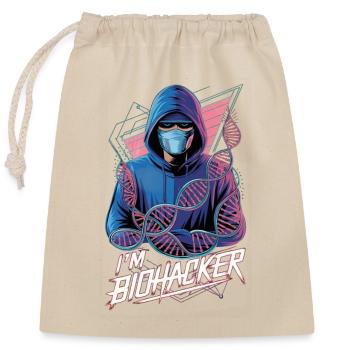 I❤️BioHCKR: Masked Biohacker Revolution - Closable cotton gift bag (25x30cm) - nature - Front