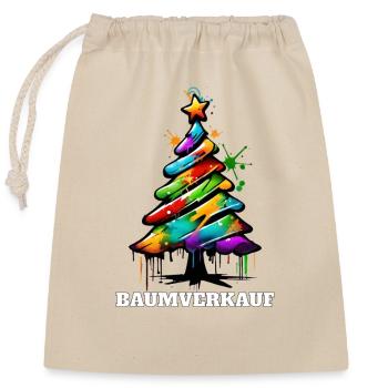 Baumverkauf Weihnachtsbaum Christbaum Tanne - Verschließbarer Geschenkbeutel aus Baumwolle (25x30cm) - Natur - Vorne