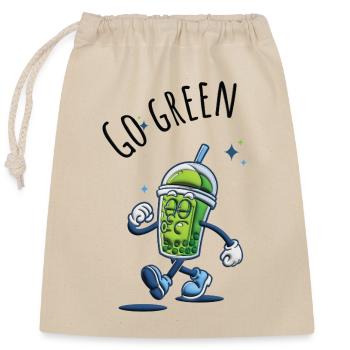 Go Green Juice 3D Mug Drôle Frais - Sac cadeau en coton avec cordon (25 x 30 cm) - nature - Devant