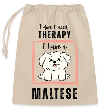Thérapie? Non merci, j’ai un t-shirt maltais - Sac cadeau en coton avec cordon (25 x 30 cm) - nature - Devant