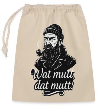 Bearded Pfeife Vintage Spruch Illustration - Verschließbarer Geschenkbeutel aus Baumwolle (25x30cm) - Natur - Vorne