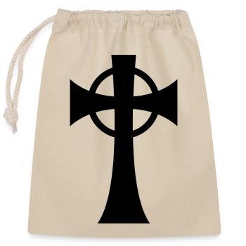 Celtic cross - Closable cotton gift bag (25x30cm) - nature - Front