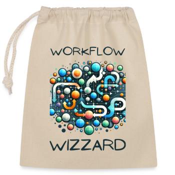 Workflow Wizzard - Closable cotton gift bag (25x30cm) - nature - Front
