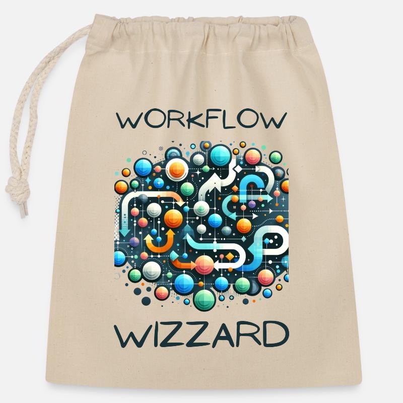 Workflow Wizzard - Closable cotton gift bag (25x30cm) - nature