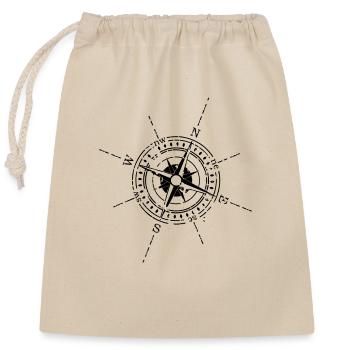 compass - Closable cotton gift bag (25x30cm) - nature - Front