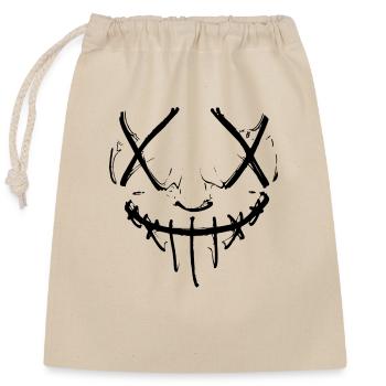 böse Horror Maske Purge Optik Halloween Gesicht - Verschließbarer Geschenkbeutel aus Baumwolle (25x30cm) - Natur - Vorne