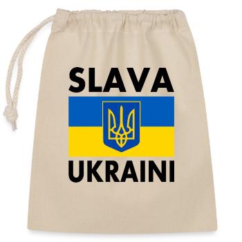 Slava ukraini - Sac cadeau en coton avec cordon (25 x 30 cm) - nature - Devant