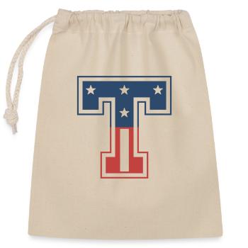 Letter T USA - Closable cotton gift bag (25x30cm) - nature - Front