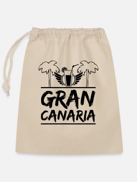 Gran Canaria - Verschließbarer Geschenkbeutel aus Baumwolle (25x30cm) - Natur