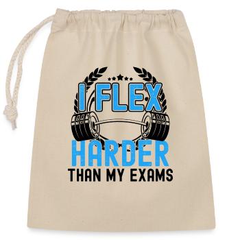 Je fais plus de flexions que mes examens. Cadeau - Sac cadeau en coton avec cordon (25 x 30 cm) - nature - Devant