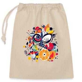Visage fruité - Sac cadeau en coton avec cordon (25 x 30 cm) - nature - Devant