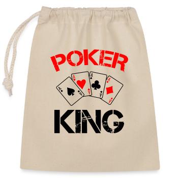 Roi du poker - Sac cadeau en coton avec cordon (25 x 30 cm) - nature - Devant