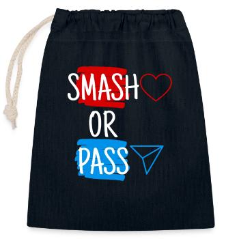 Smash or Pass - Closable cotton gift bag (25x30cm) - navy - Front