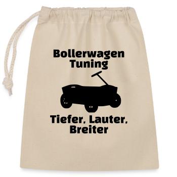 Tiefer Lauter Breiter - Verschließbarer Geschenkbeutel aus Baumwolle (25x30cm) - Natur - Vorne