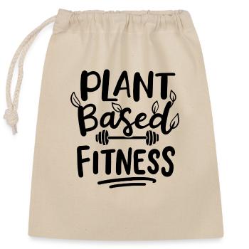 Plant based fitness - Closable cotton gift bag (25x30cm) - nature - Front
