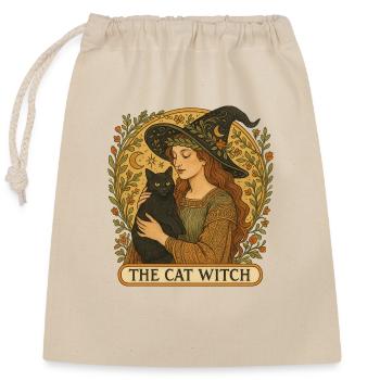 Le chat sorcier - Sac cadeau en coton avec cordon (25 x 30 cm) - nature - Devant