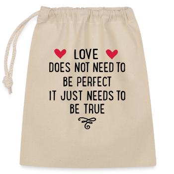 love - Closable cotton gift bag (25x30cm) - nature - Front