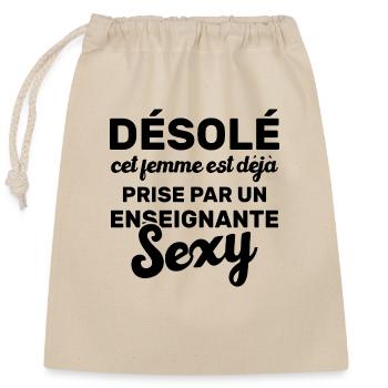 Désolé cet femme est déjà prise par un enseignante - Sac cadeau en coton avec cordon (25 x 30 cm) - nature - Devant
