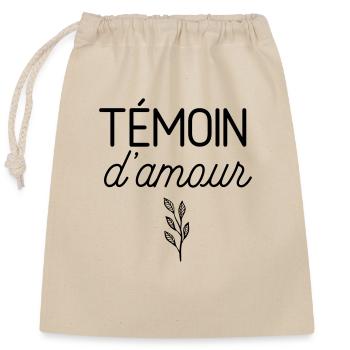Témoin d'amour - Sac cadeau en coton avec cordon (25 x 30 cm) - nature - Devant