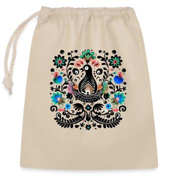 The black vintage bird - Closable cotton gift bag (25x30cm) - nature - Front
