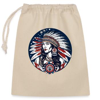 Amerikanische Folklore - Verschließbarer Geschenkbeutel aus Baumwolle (25x30cm) - Natur - Vorne