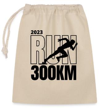 RUN 300km - Closable cotton gift bag (25x30cm) - nature - Front