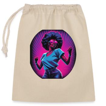 Celebrating girl - Closable cotton gift bag (25x30cm) - nature - Front
