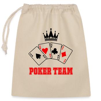 Équipe de poker - Sac cadeau en coton avec cordon (25 x 30 cm) - nature - Devant