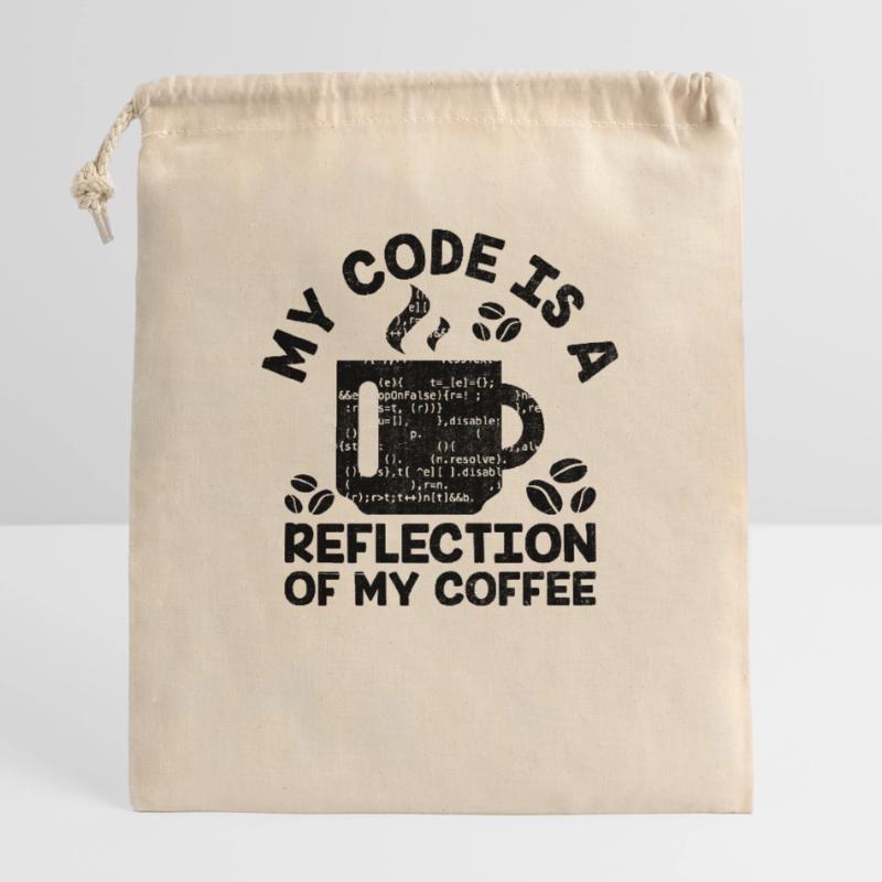 Café Codage Programmeur Codeur Développeur Nerd Coff Sac cadeau en coton avec cordon (25 x 30 cm)