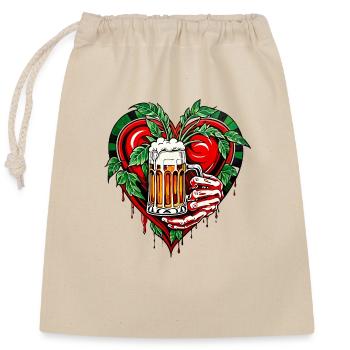 I love beer - Closable cotton gift bag (25x30cm) - nature - Front