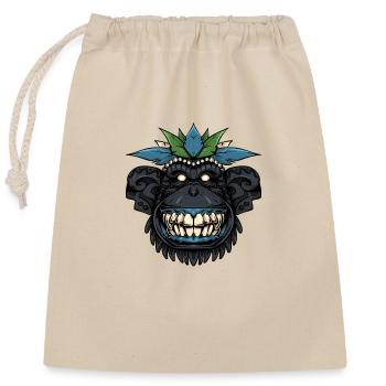 Tiki Chimpanzé - Sac cadeau en coton avec cordon (25 x 30 cm) - nature - Devant
