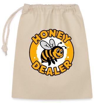 Fun Honey Dealer Bee Citation Apiculteur - Sac cadeau en coton avec cordon (25 x 30 cm) - nature - Devant