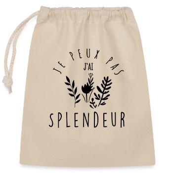 Je peux pas, j'ai splendeur. - Sac cadeau en coton avec cordon (25 x 30 cm) - nature - Devant