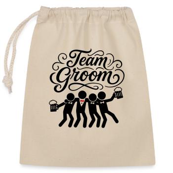Team Groom Junggesellen - Verschließbarer Geschenkbeutel aus Baumwolle (25x30cm) - Natur - Vorne