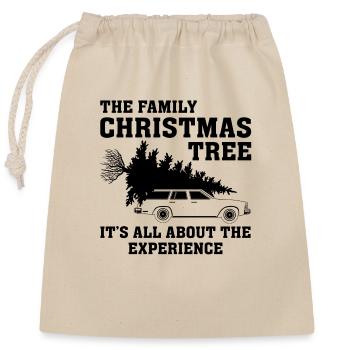 The Family Christmas Tree - Closable cotton gift bag (25x30cm) - nature - Front