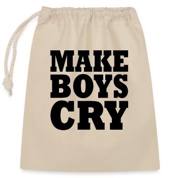 Make boys cry - Sac cadeau en coton avec cordon (25 x 30 cm) - nature - Devant