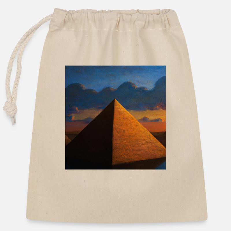 Great Pyramid - Closable cotton gift bag (25x30cm) - nature