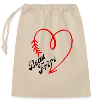 beau frère cœur - Sac cadeau en coton avec cordon (25 x 30 cm) - nature - Devant
