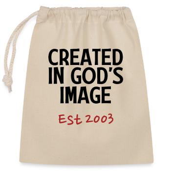 Created in God's Image Est 2003 - Closable cotton gift bag (25x30cm) - nature - Front