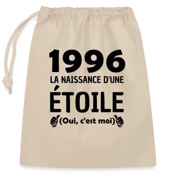 anniversaire année 1996 / naissance d une étoile - Sac cadeau en coton avec cordon (25 x 30 cm) - nature - Devant